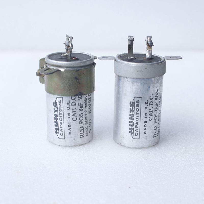HUNTS拆机8UF500V实测9.43UF9.69UF汉斯英国胆机电解电容 一对价