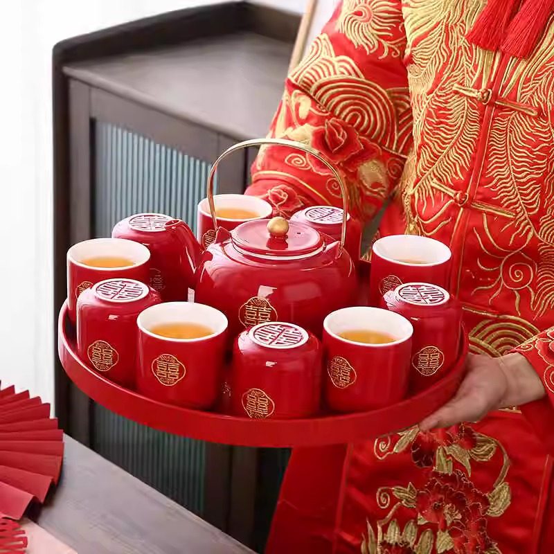 结婚改口敬茶杯新款茶具套装喜庆中式新娘订婚礼陪嫁红色托盘茶壶,节庆用品/礼品,喜碗/敬茶杯,淘宝优惠券,粉丝福利购,淘宝优惠卷