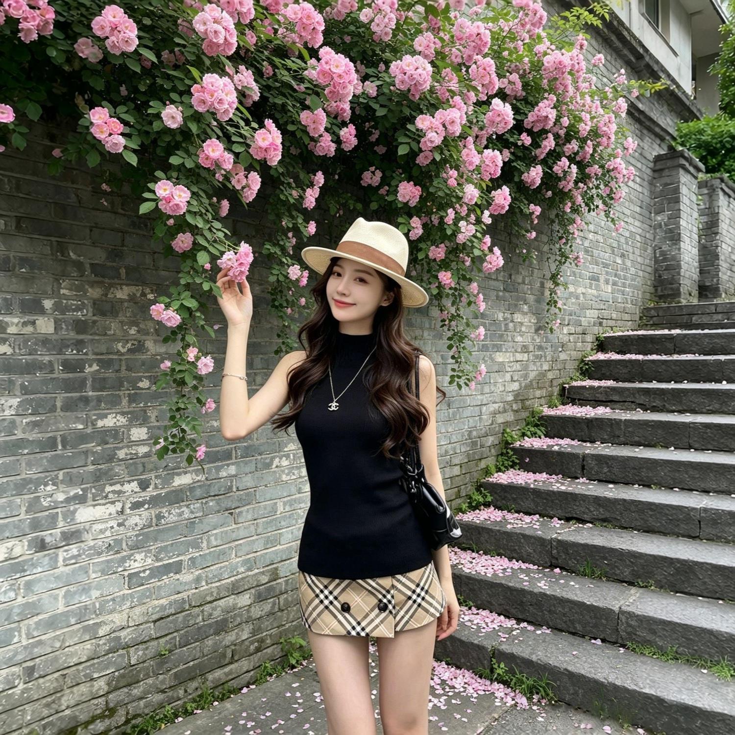 独特超好看格纹半身短裙女春夏季2026新款轻熟风韩系套装裙子姐感