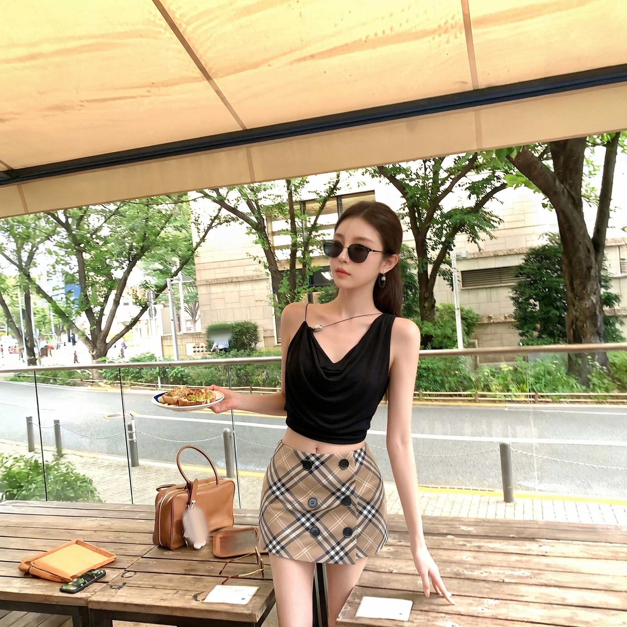 复古时髦气质格纹半身裙女款2026夏季新款辣妹低腰显瘦包臀短裙子