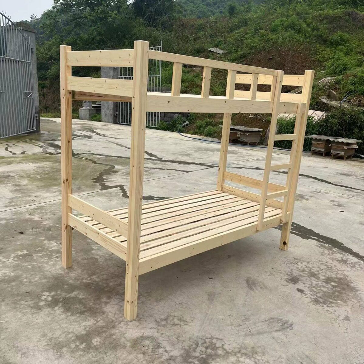 南康松木橡木上下铺宿舍床