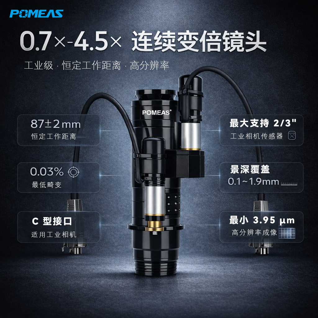 Pomeas电动变倍镜头0.7X-4.5X