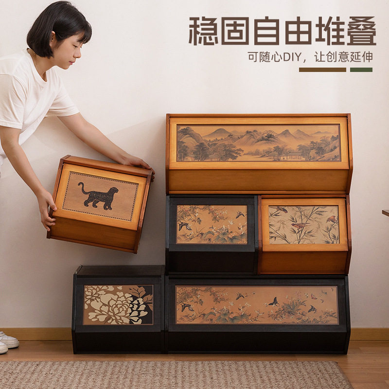 多层置物架堆叠组合收纳柜收纳架子置物柜家用卧室客厅落地储物柜