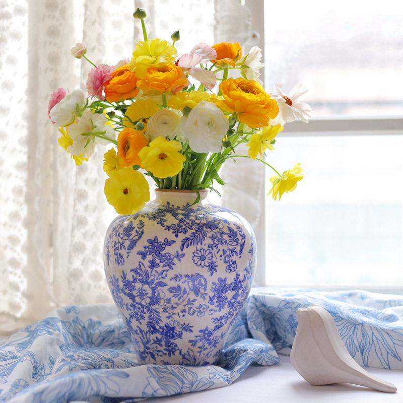 青花瓷陶瓷花瓶中古高级感花瓶水培插花装饰品客厅摆件批发,橡塑材料及制品,其他塑料制品,淘宝优惠券,粉丝福利购,淘宝优惠卷