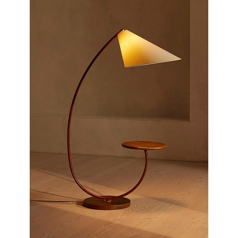 法式中古风落地灯沙发旁美式复古氛围感高级感卧室床头置物架灯具