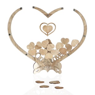 创意木制工艺品摆件婚礼婚庆标志用品签到台心型木制品摆件装饰