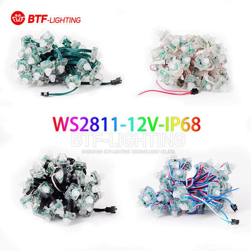 热卖LED全彩WS2811方形广告字牌招牌外露灯串RGB灌胶防水5V点光源