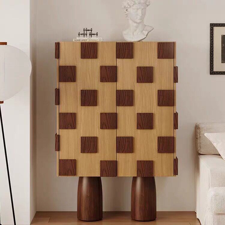 法式复古实木异形展示柜储物柜中古风餐边柜新古典入户进门玄关柜