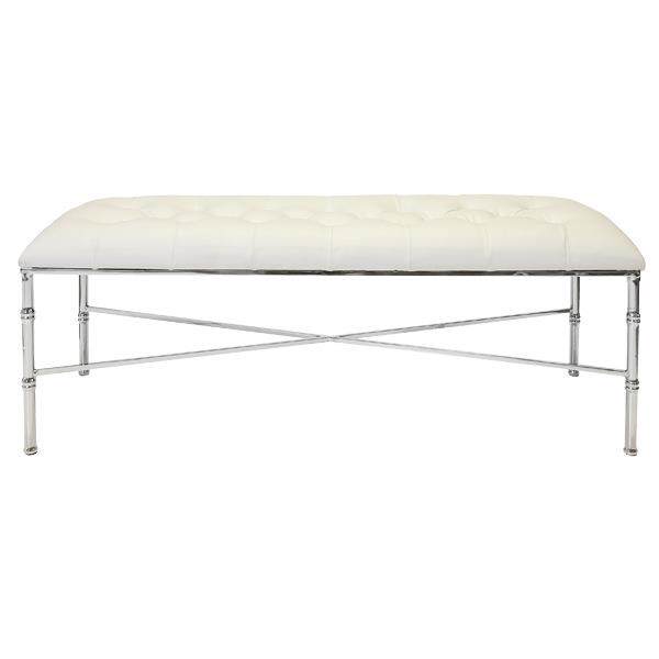 美式轻奢竹节管不锈钢床尾凳/手工贴金箔竹节管床尾凳/酒店/卧室