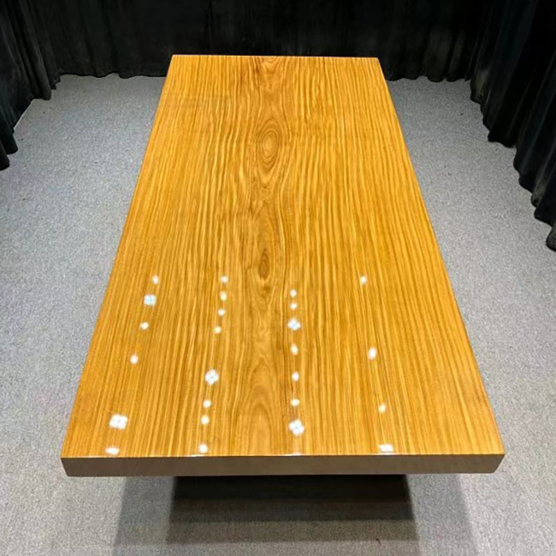 去客厅化大板书桌实木大板茶桌 非洲柚木餐桌 原木色办公桌工作台