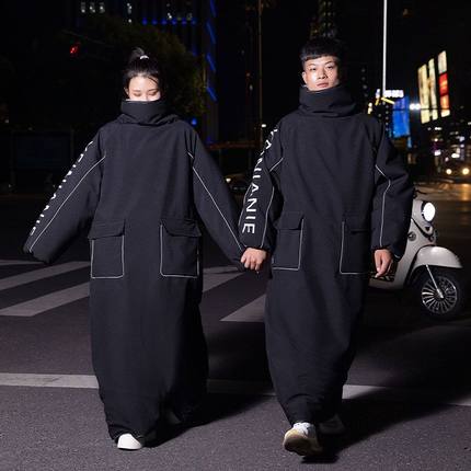 冬季电动车挡风被加绒加厚加大防风防水防寒衣服电瓶车骑行挡风衣