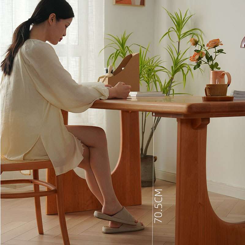 日式黑胡桃木全实木饭桌樱桃木岛台餐桌椅日式书桌极简式工作台