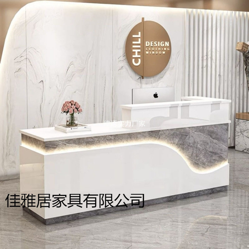 转角发光灯带收银台前台接待