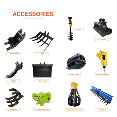 现货果园挖机配件 松土器/多齿铁耙/挖沟铲斗小型挖机属具Ripper