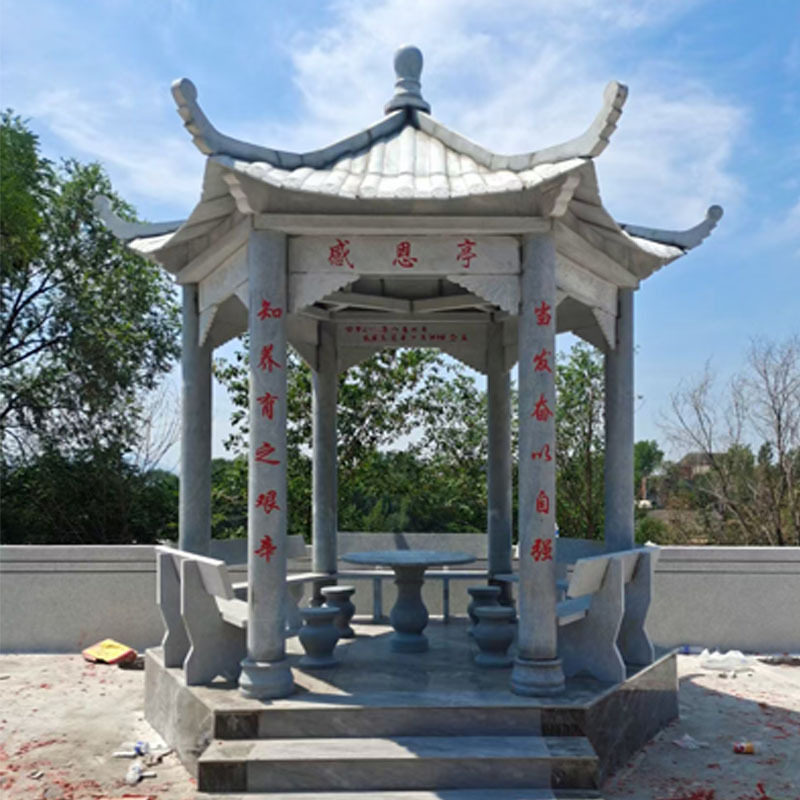 花岗岩石亭六角公园小区乡村
