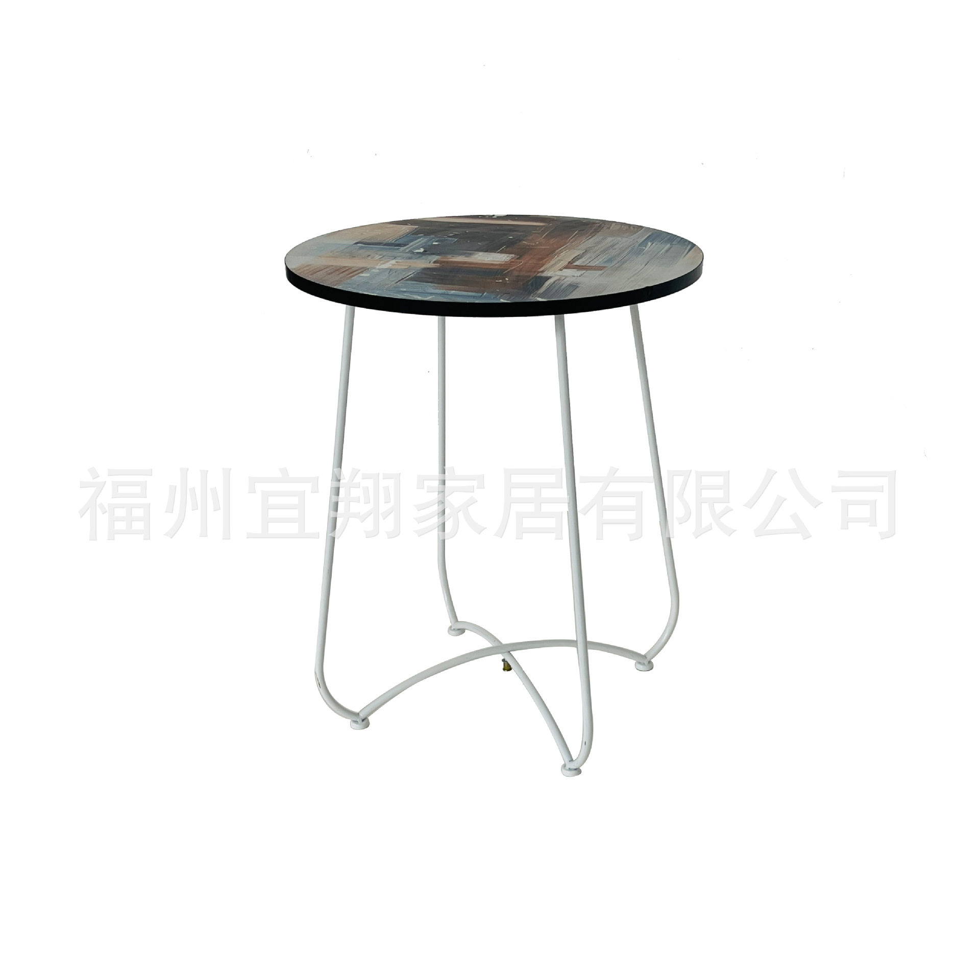 现代简约铁木结合边角桌