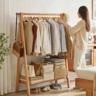实木衣帽架挂衣架落地卧室家用房间客厅木质衣服衣物室内木头架子