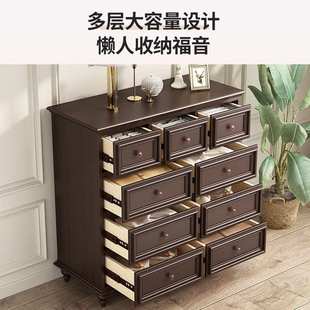 新款法式中古梳妆台斗柜一体复古小户型卧室实木美式床尾柜化妆桌