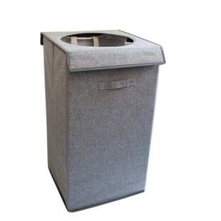 新款家居用品 素色收纳箱 单格棉布带盖子脏衣篮布艺脏衣服收纳篮