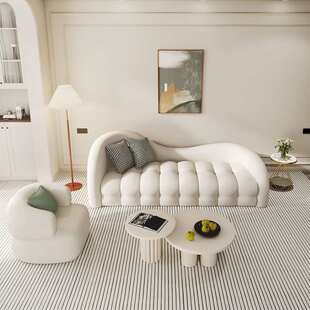 奶油风云朵沙发小户型客厅法式简易网红棉花糖美甲店北欧简约沙发