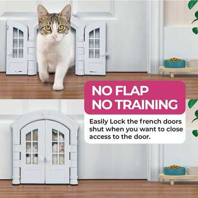 跨境货源 新款猫犬舍猫门狗洞 无翻盖门挡宠物门 French cat door