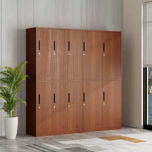 加厚柜子收纳钢制存包健身房木纹更衣柜原木风更衣柜瑜伽衣柜储物