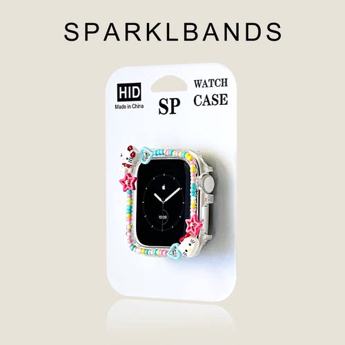 适用iwatchS11猫耳串珠保护壳