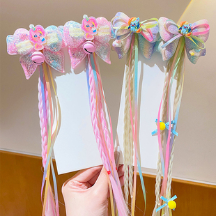 小马宝莉编发发夹儿童蝴蝶结假发辫头饰发饰2025新款韩系女孩发卡