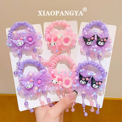 儿童卡通花朵发圈小女孩马尾绳