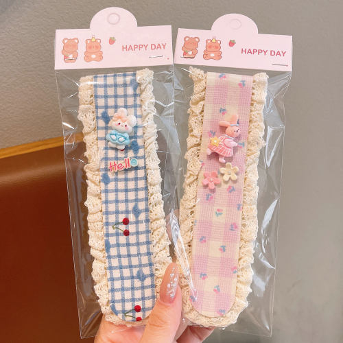 儿童小兔子小女孩甜美格纹发帖