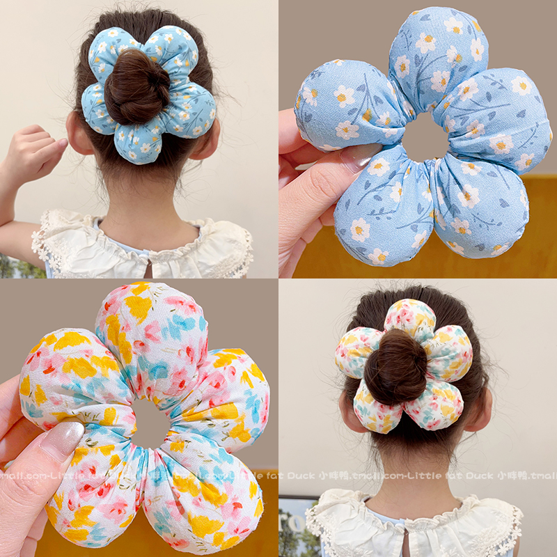 彩色碎花花朵大肠发圈韩系儿童