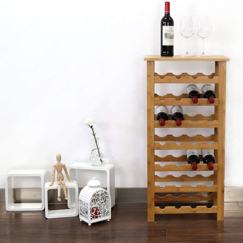 红酒柜展示架酒架置物架落地家用靠墙小H型红酒瓶架子实木质洋酒
