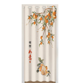 中国风门帘隔断帘加厚免打孔卧室厨房家用伸N缩杆试衣间遮挡布帘