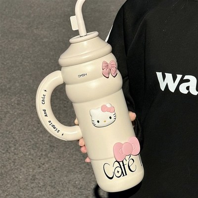 巨无霸保温杯大容量女生高颜值吸管冰霸杯M子带茶隔办公室泡茶水