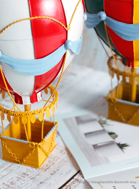 复古铁艺模型19世纪欧洲热气z球吊饰 酒吧吊挂摆件家居装饰品礼物