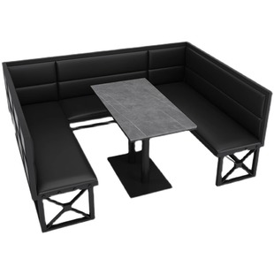 复古酒吧沙发卡座工业风音乐餐吧小酒馆烧烤店咖啡厅X餐厅桌椅组