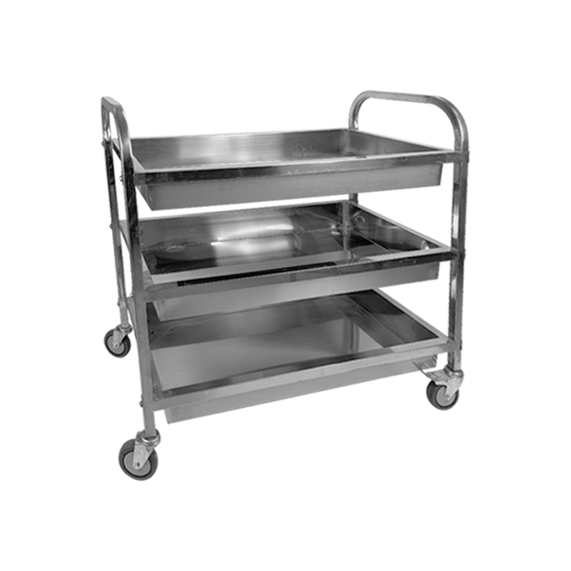 304不b锈钢餐车收碗车商用加厚二层三层餐厅酒店送餐车饭店小推车