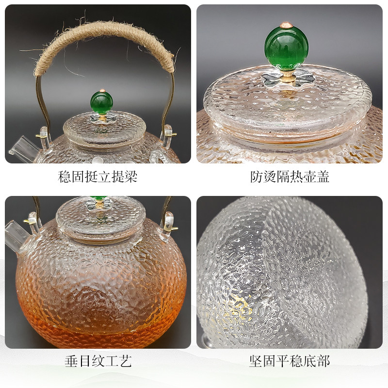 锤纹玻璃茶壶耐高温家用r泡茶壶烧水壶煮茶壶提梁壶大容量功夫茶,餐饮具,茶壶,淘宝优惠券,粉丝福利购,淘宝优惠卷