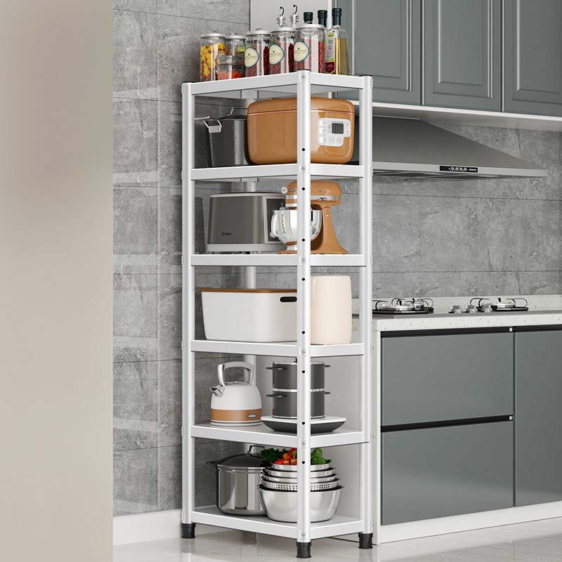 加厚钢制厨房夹缝置物架多层落地收纳架锅架橱柜侧窄缝.隙微波炉
