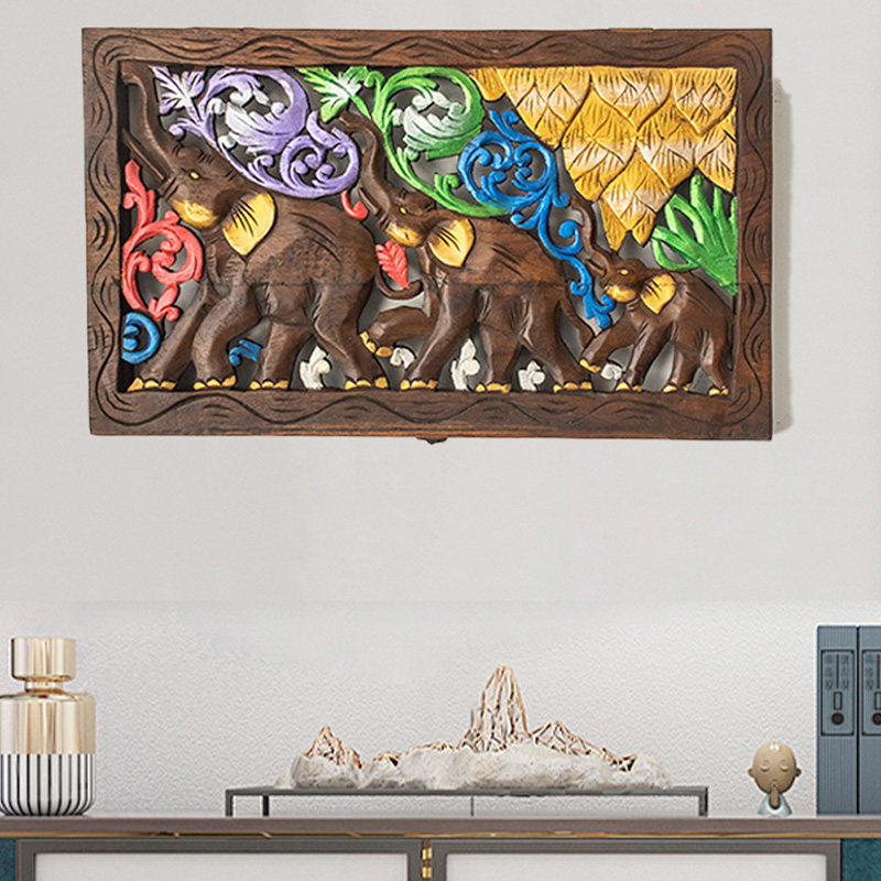 泰国实木雕刻电表箱装饰画餐w厅配电箱装饰盒遮挡箱电闸箱复古挂,家居饰品,电表箱装饰画,淘宝优惠券,粉丝福利购,淘宝优惠卷