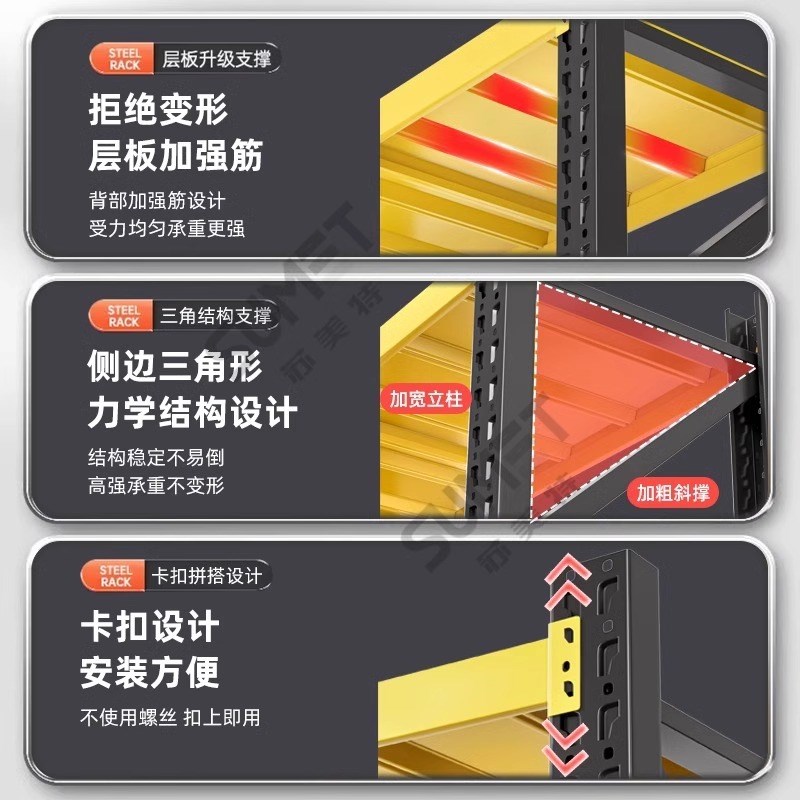 工具架货架重型仓库置物架多层收纳架带洞洞板Q侧面五金放置储物