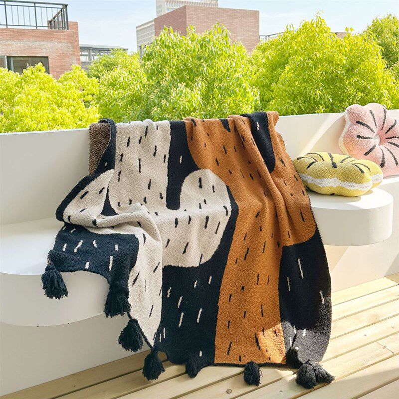 新款仙人柱针织i毛毯沙发毯午睡盖毯办公室民宿装饰床尾搭巾空调