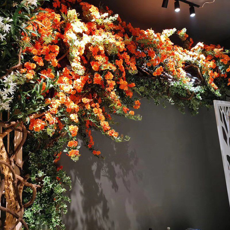 新款仿真小清新栀子花藤蔓装饰花藤假G花藤条空调管道遮挡缠绕植