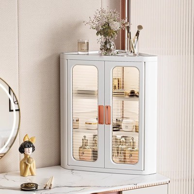 厨房三角台面墙角j角柜调料收纳带门密封置物架拐角夹缝转角储物