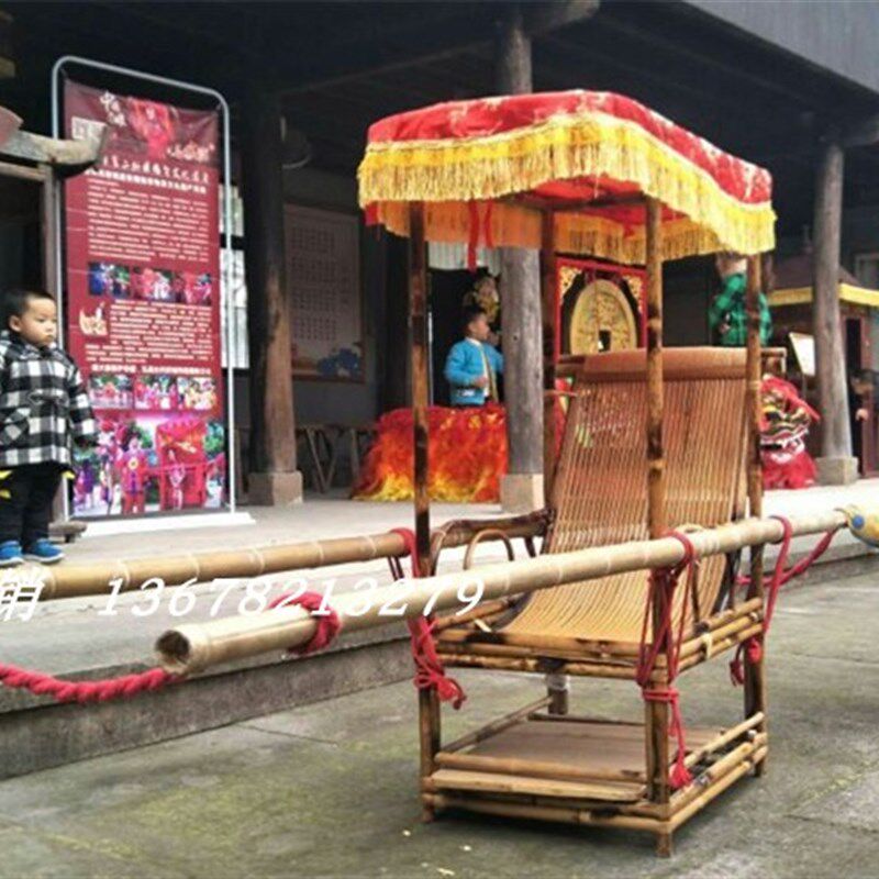 特色竹家a具,抬杆 滑竿 轿子 影视道具 婚庆轿子 景区滑竿 抬轿