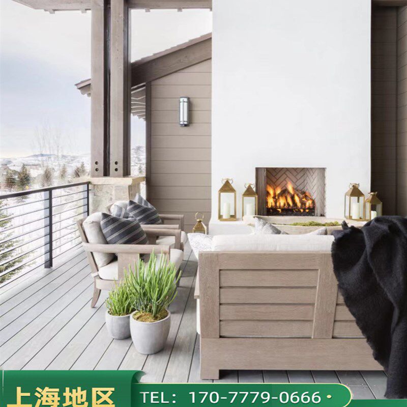 塑木地板户外露台庭院改造设计围栏庭院J栅栏防腐木地板木塑露台