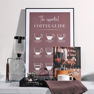 样板间厨房摆件咖啡m主题组合托盘咖啡豆虹吸壶台面软装下午茶饰