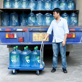 手拉平板车折叠静音手推车货x搬运车拖车 家用手托车小推车拉货车