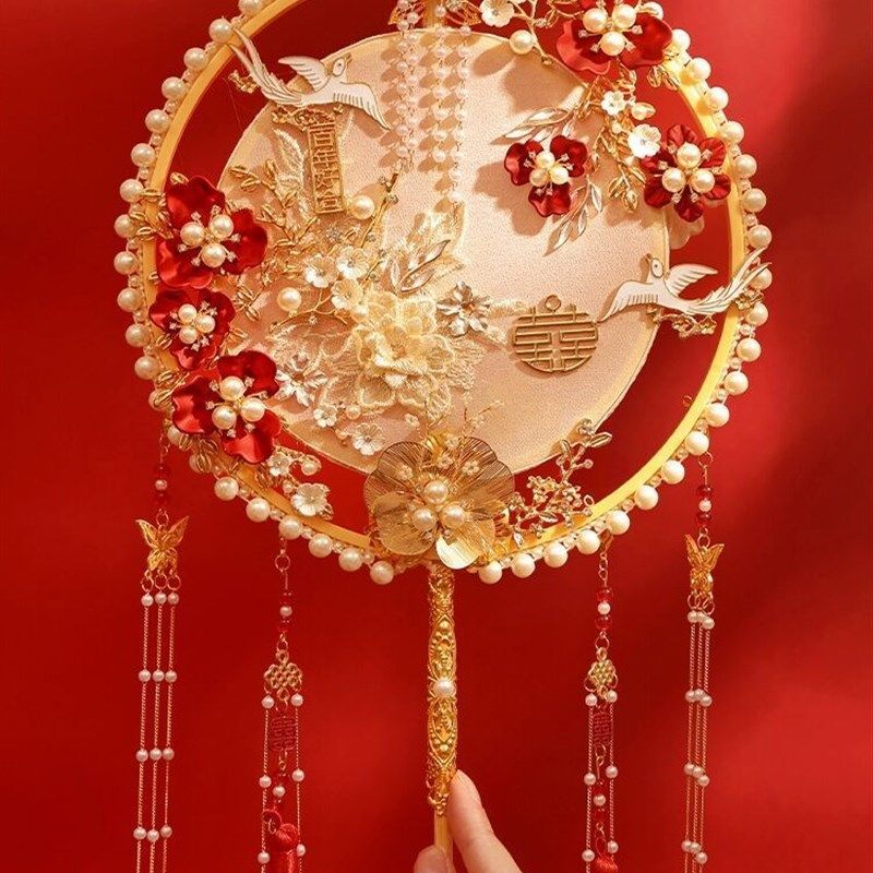 新娘团扇中式遮面扇秀禾服婚礼结婚出嫁喜扇成品S手工DIY材料包,鲜花速递/花卉仿真/绿植园艺,新娘手捧花,淘宝优惠券,粉丝福利购,淘宝优惠卷