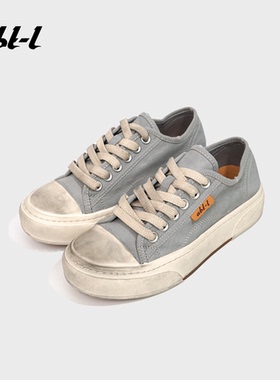 ABT-L【李沁张靓颖辛芷蕾王灿同款】脏脏做旧复古板鞋女款帆布鞋